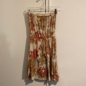 Floral strapless dress